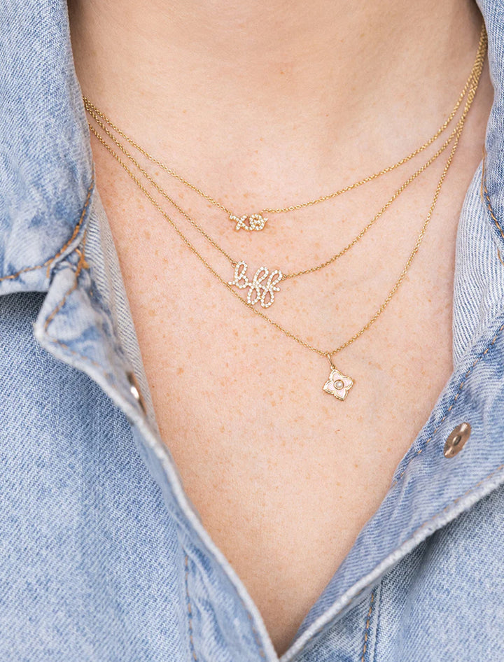 xo script necklace