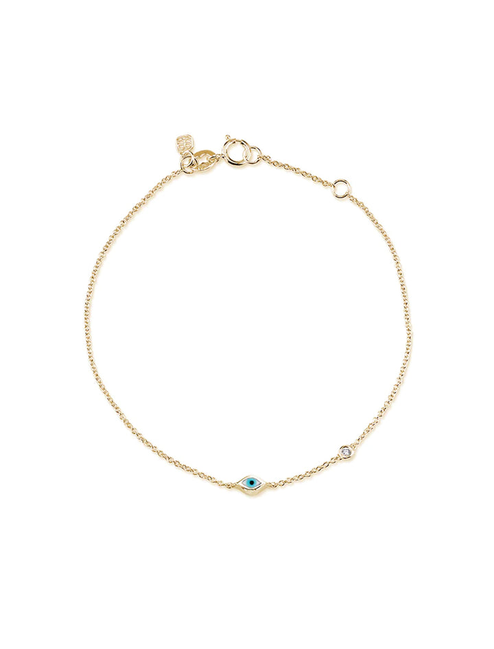 enamel evil eye and diamond bracelet