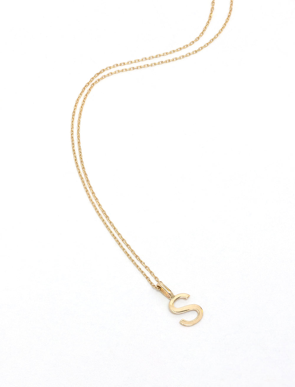 14k initial charm - S