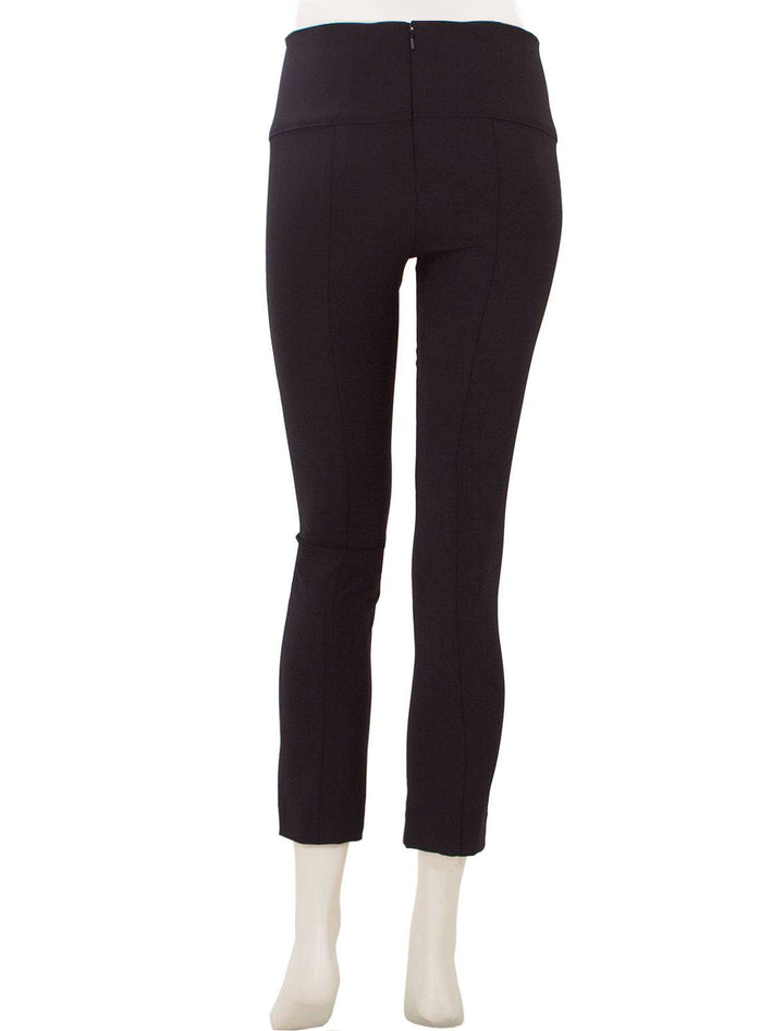 Back view of Veronica Beard's zip back scuba pant in black.