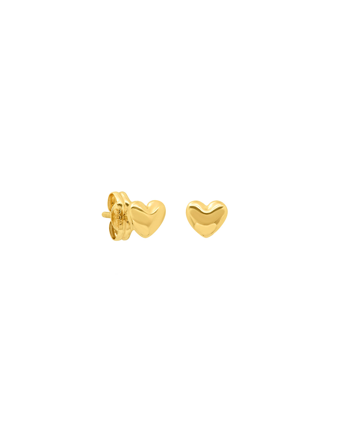 14k gold heart studs