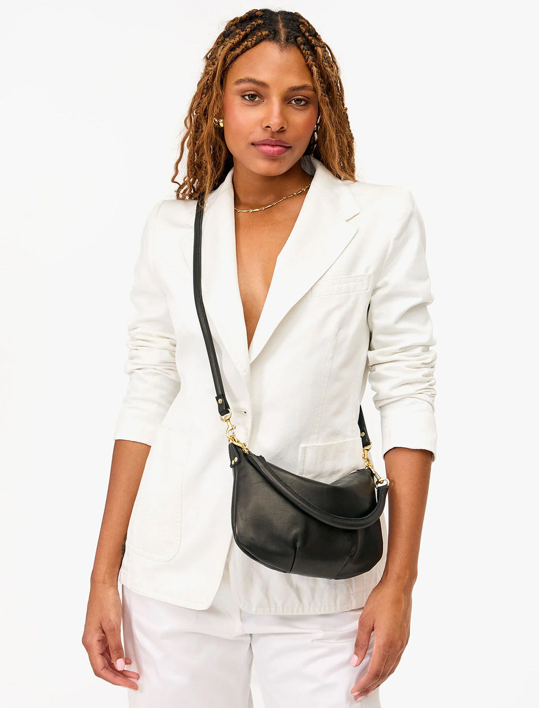 petit moyen in black italian nappa