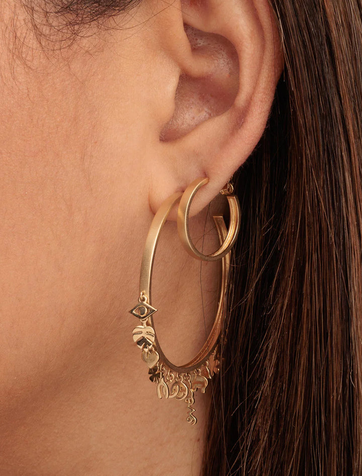 satin finish medium hoops