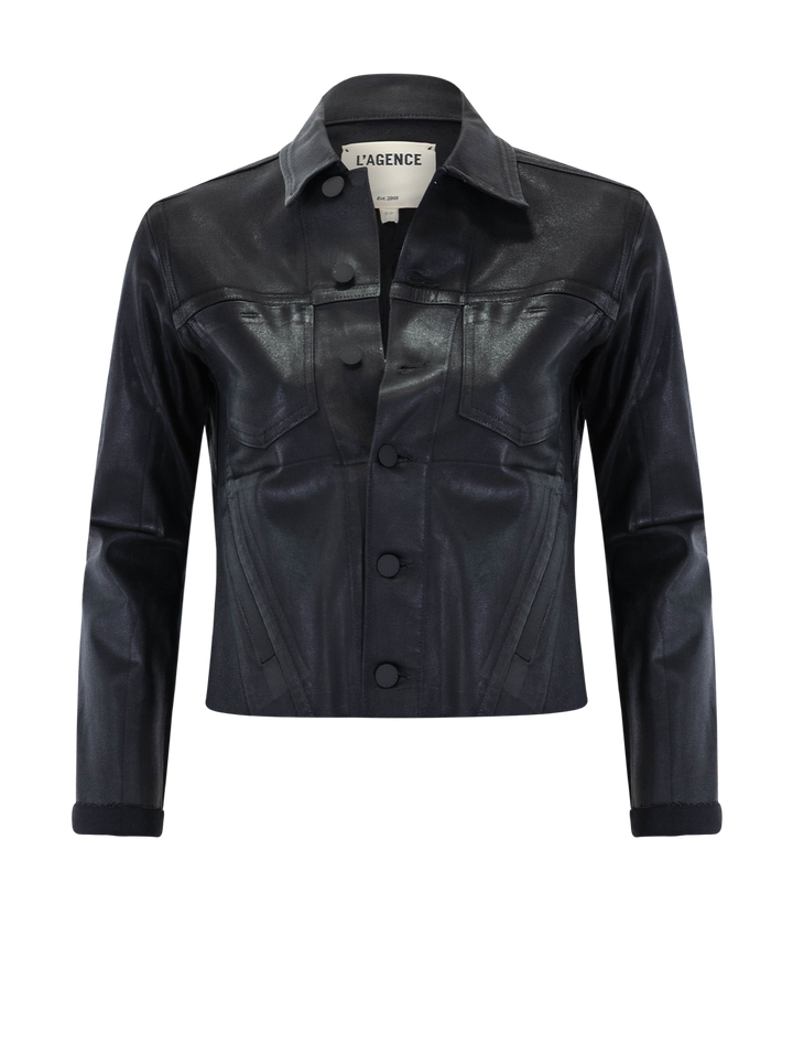 janelle jacket in coated black