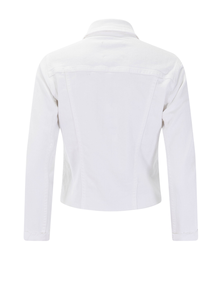 janelle slim raw finished jacket in blanc