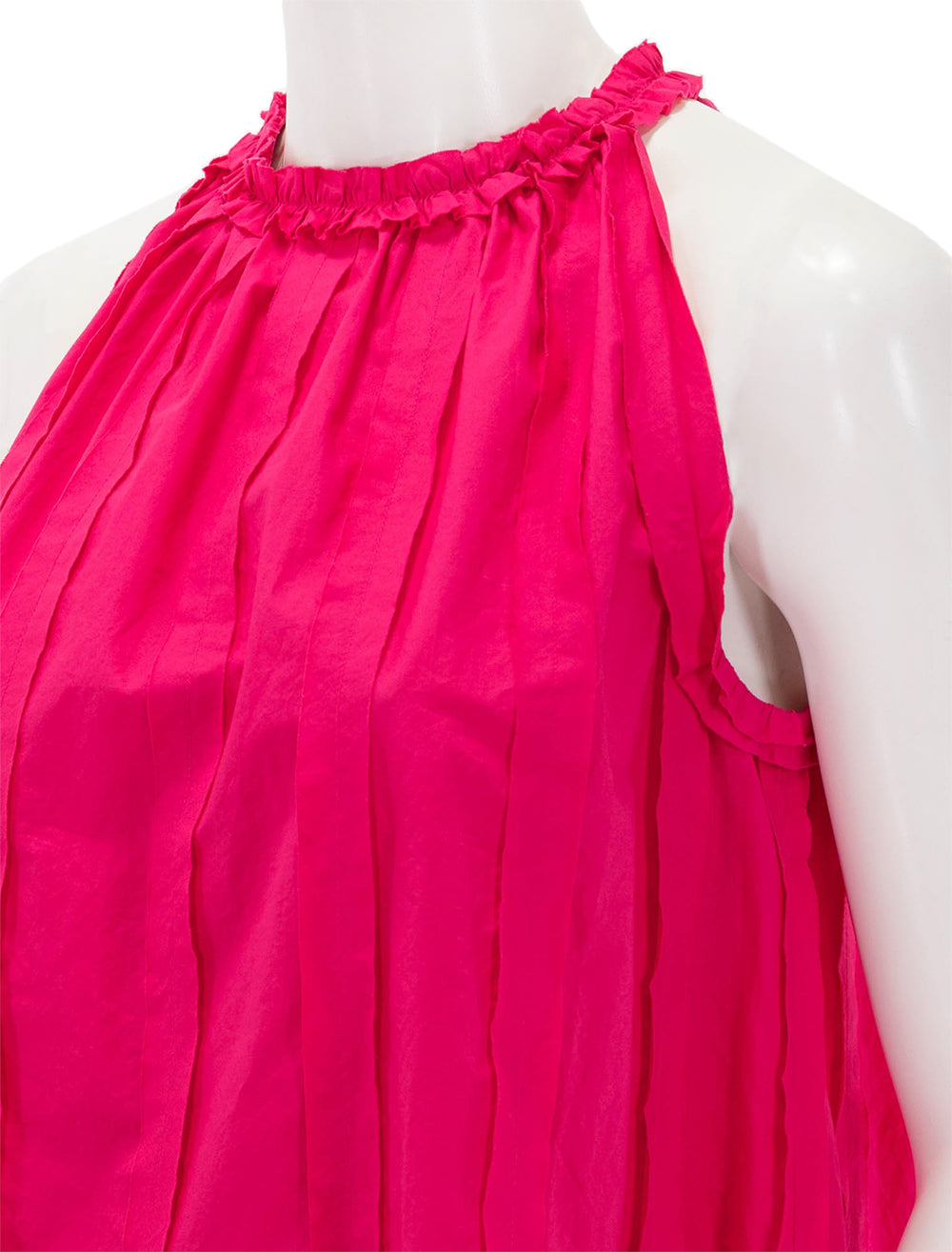Close-up view of Ulla Johnson's jana top in orchid.