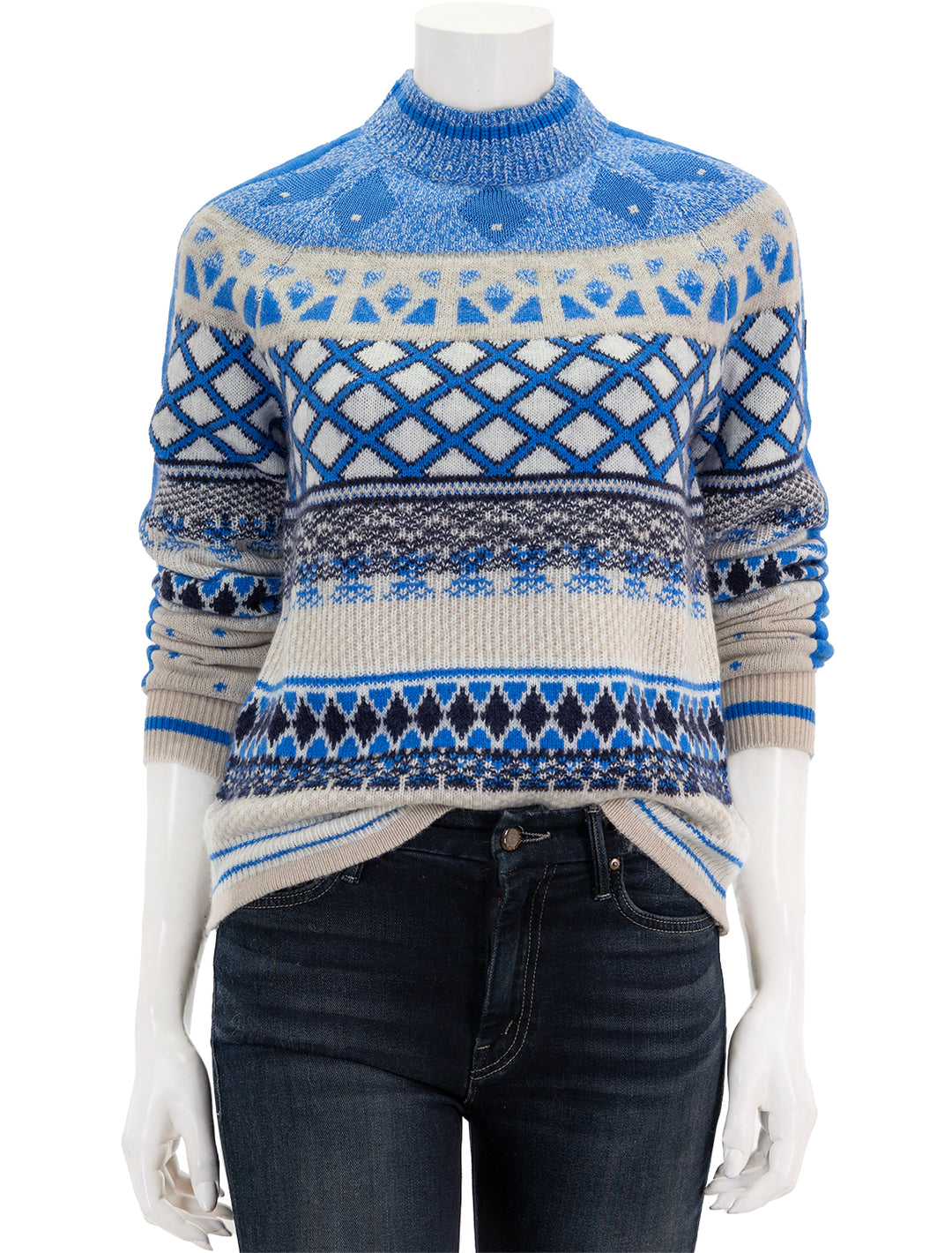 Front view of BOGNER's annette pullover in blue.