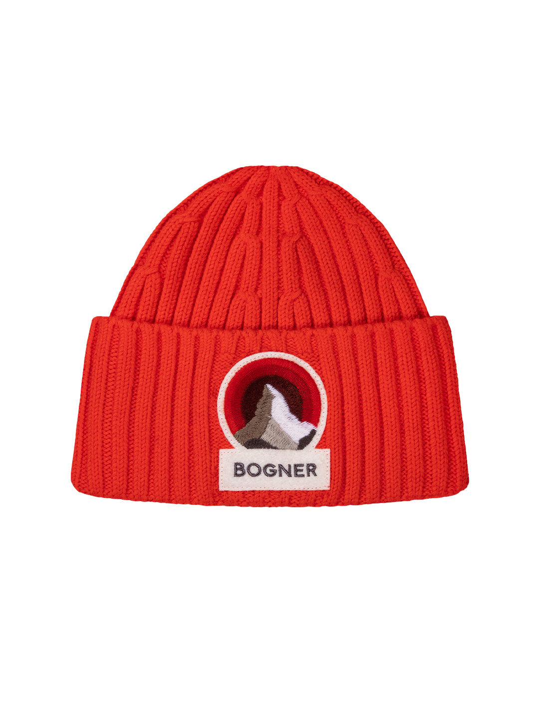 Bogner's bony beanie in red.