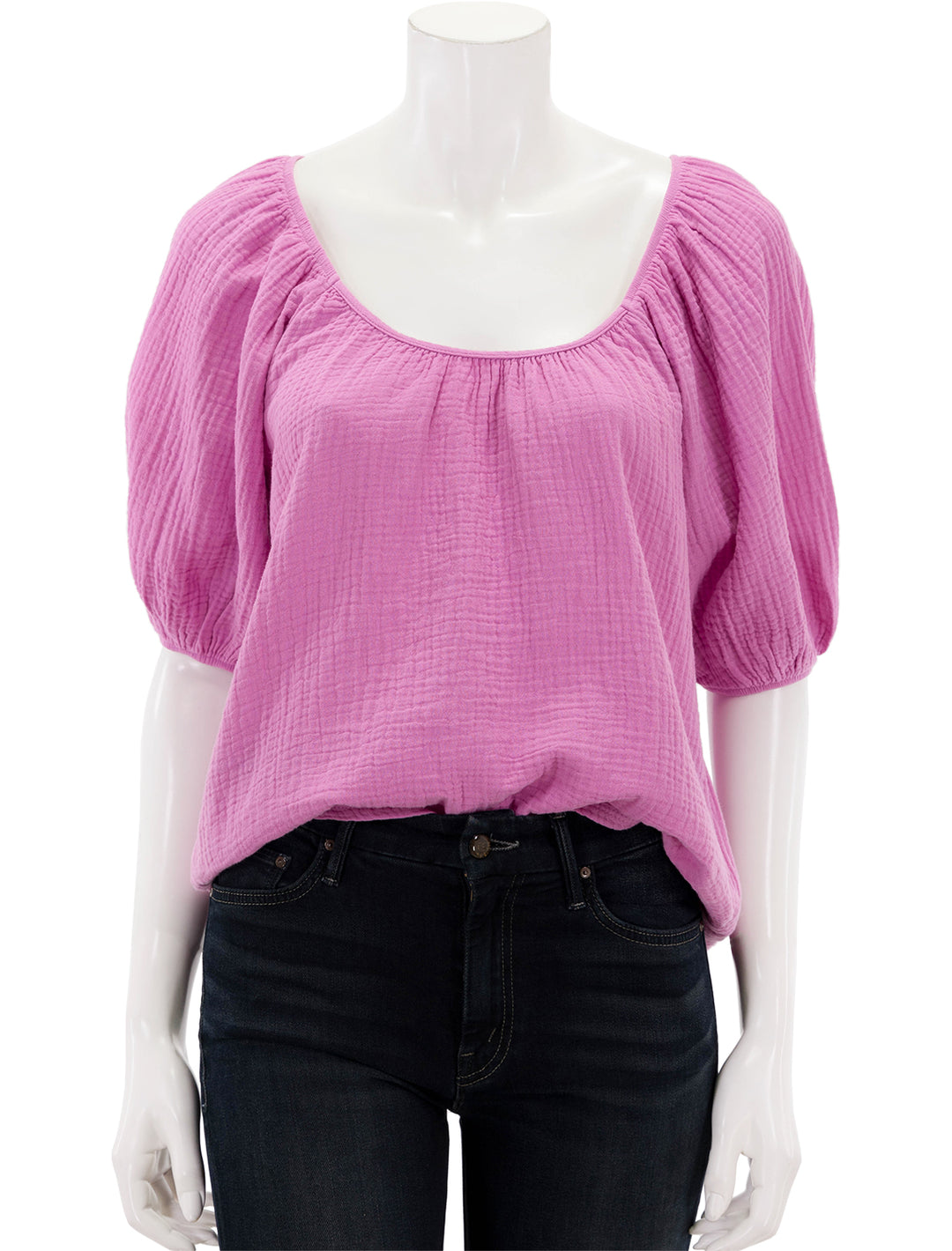 Front view of Nation LTD.'s lyric easy peasant top in prom date.