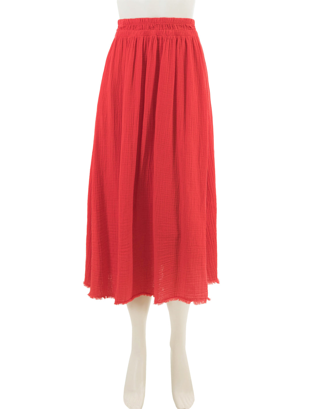 Front view of Nation LTD's safa skirt in cherry bomb.