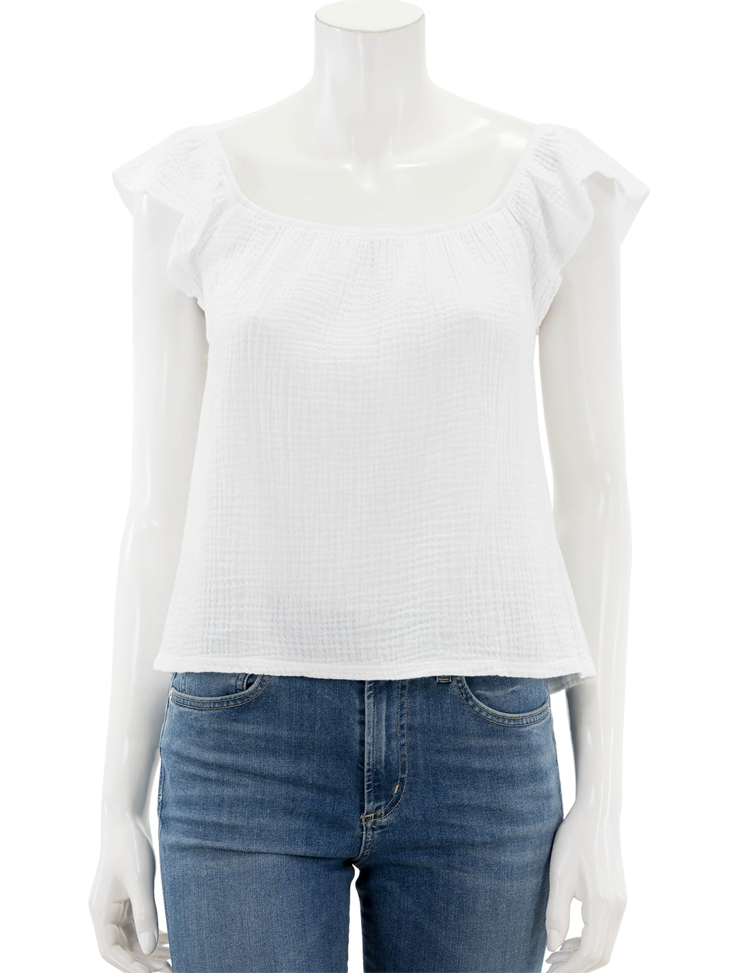 Front view of Nation LTD's wyoming flutter tank in white.