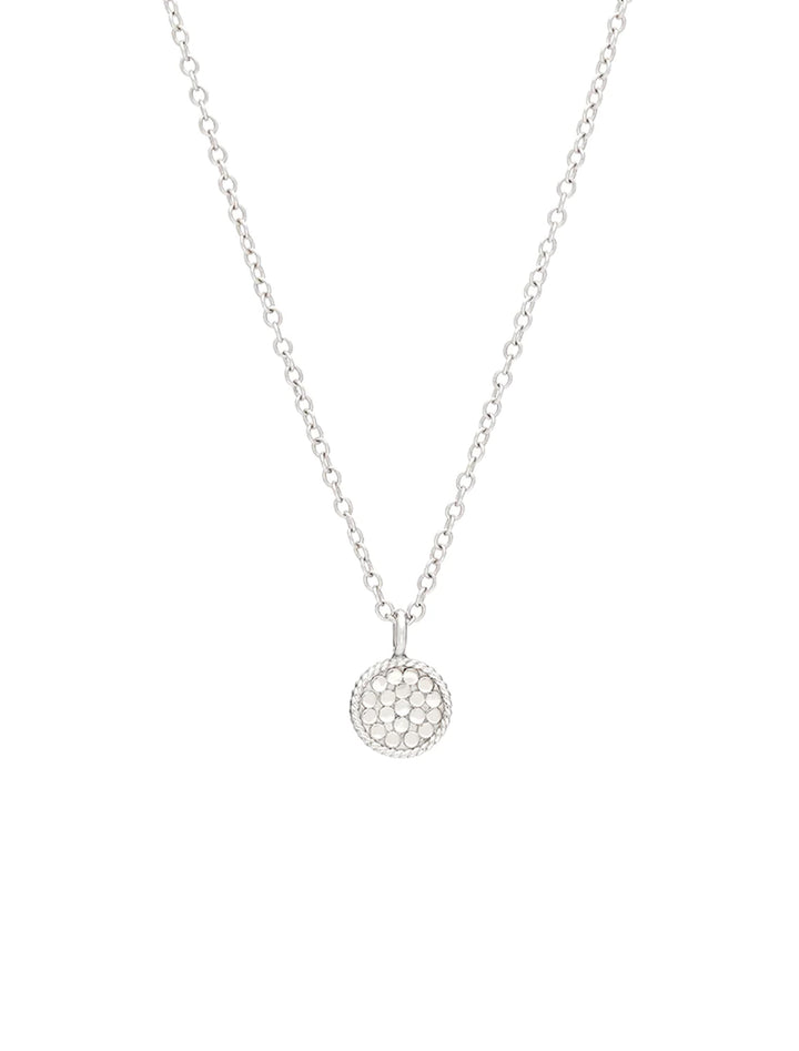 Back view of Anna Beck's classic small disc necklace in two-tone.