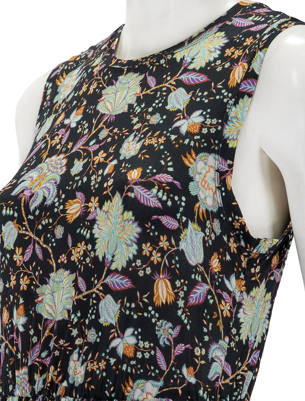 Close-up view of Ulla Johnson's clea dress in nuit.
