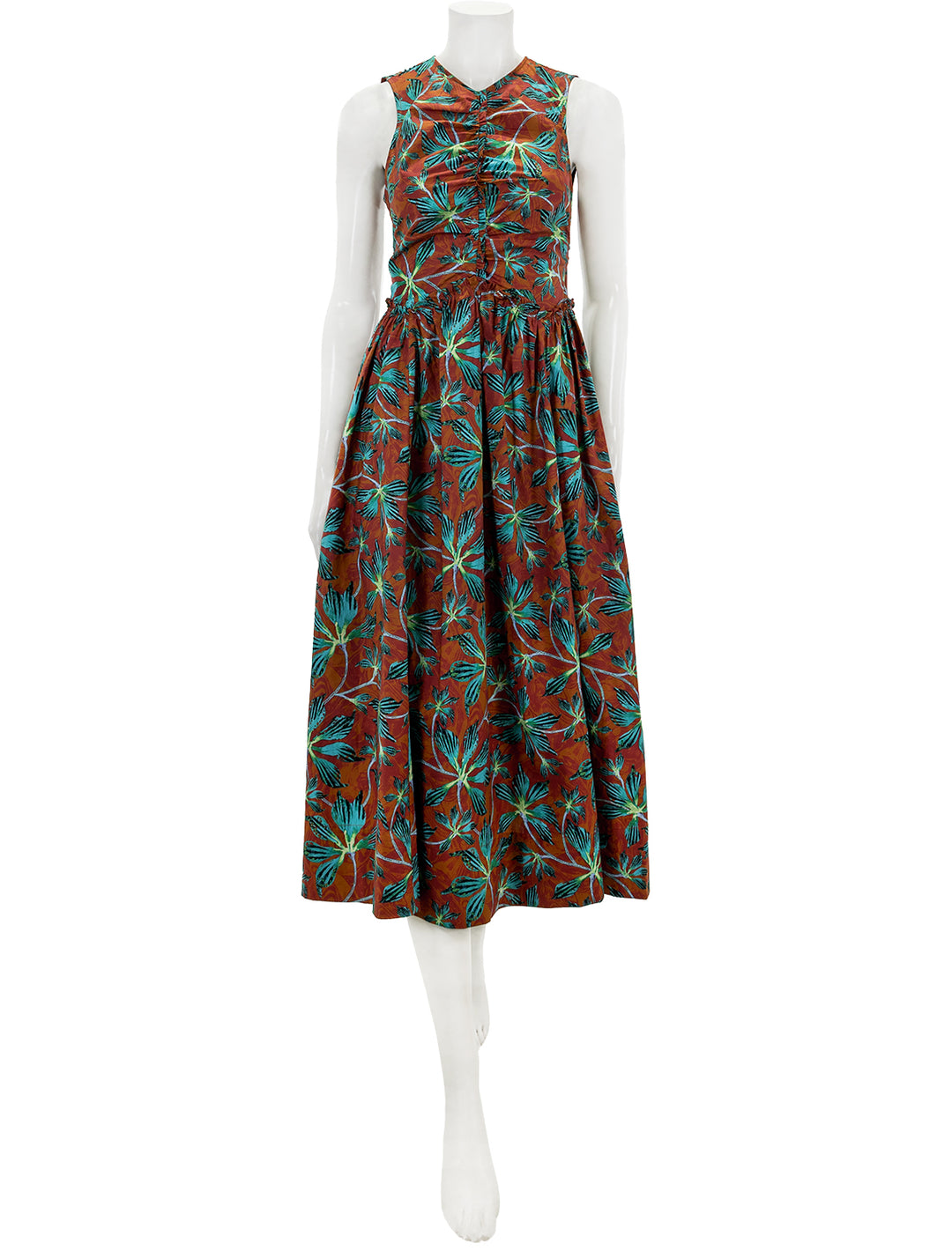 Front view of Ulla Johnson's mimi dress in tropical.