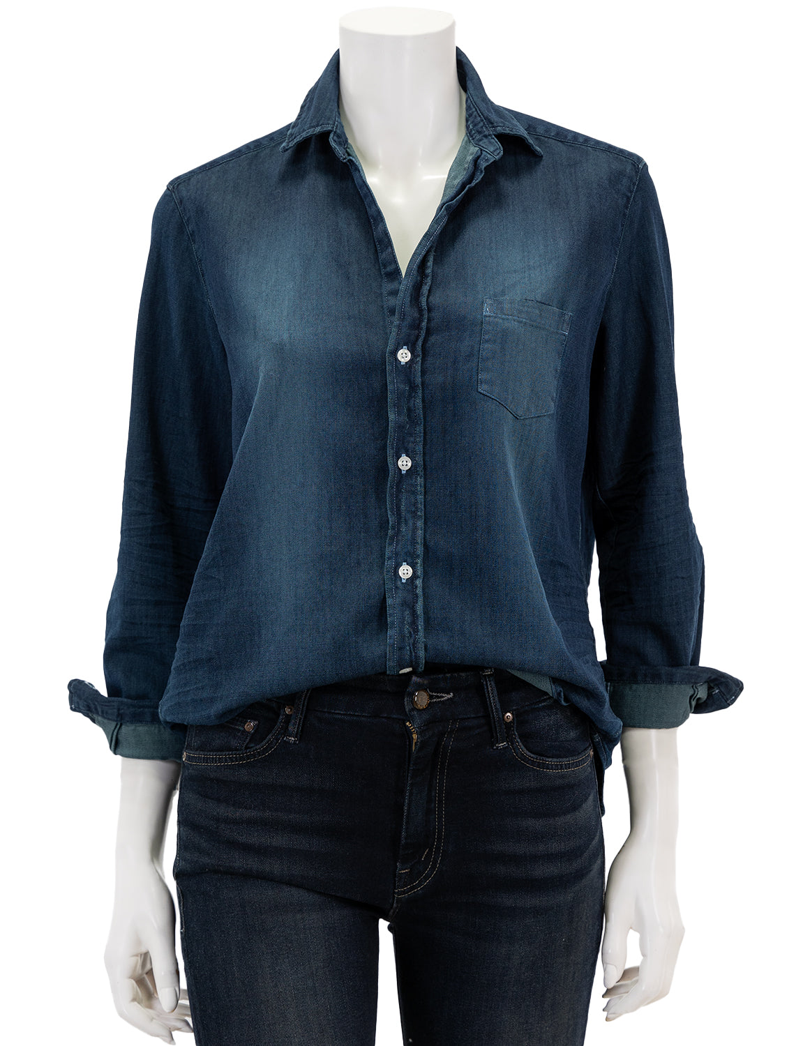 Frank & Eileen - Eileen Woven Button Up in Indigo Blue – Blond Genius