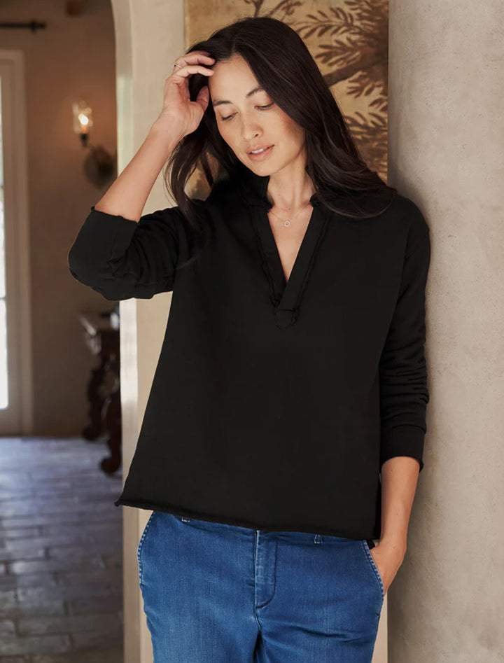 patrick popover henley in black