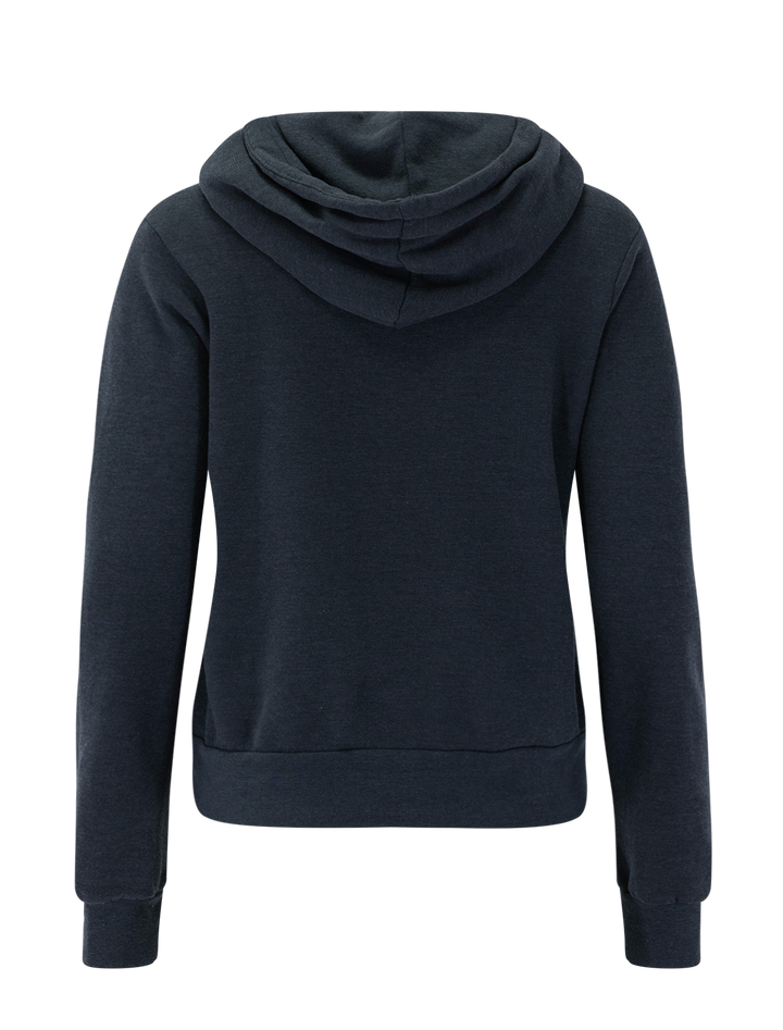 5 stripe zip hoodie in charcoal