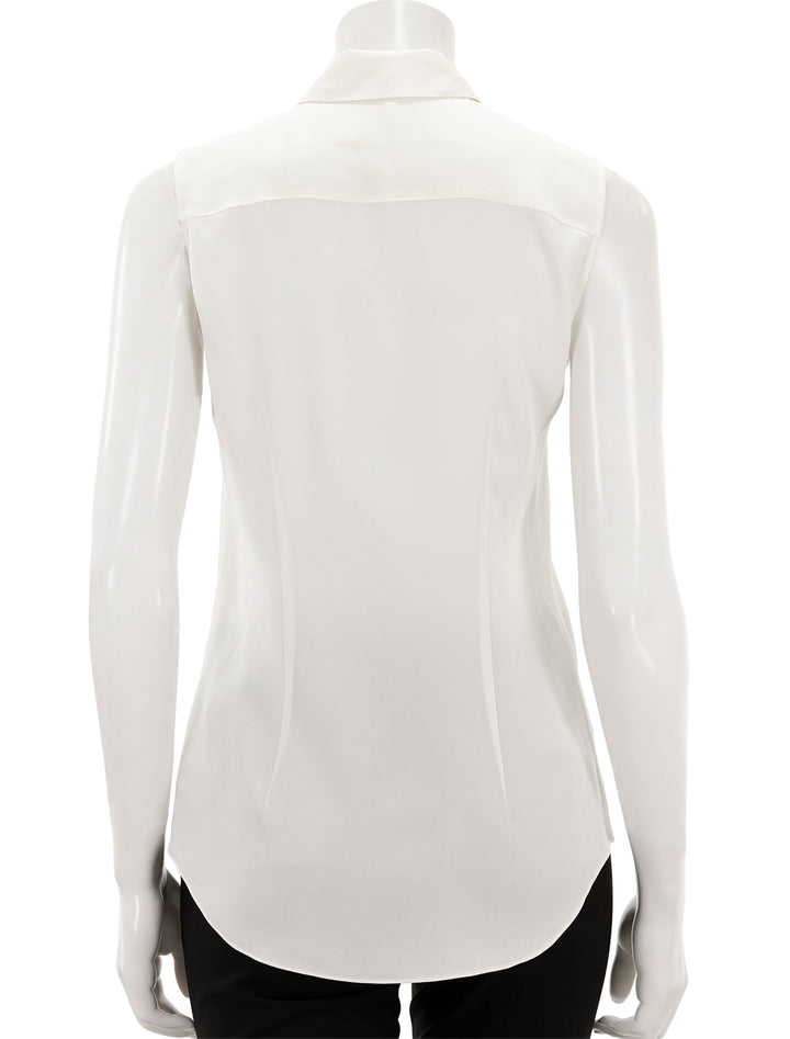 Back view of Theory's tanelis modern sleeveless blouse in ivory.