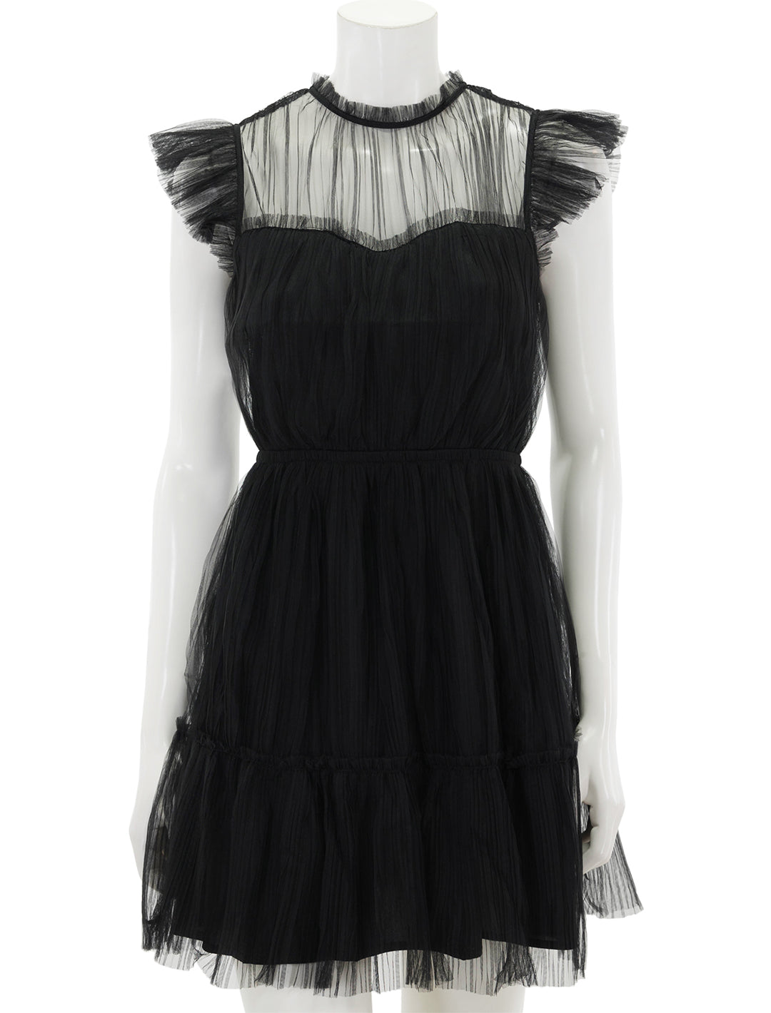 Front view of Steve Madden's sabina dress in black.