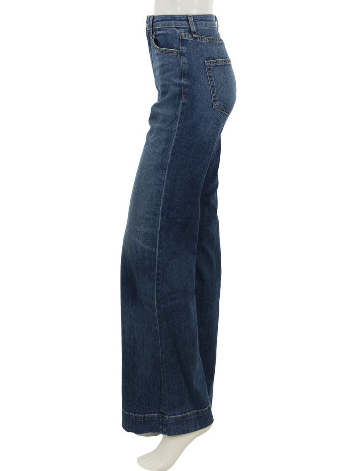 Side view of ASKK NY's juniper wide leg in auburn.