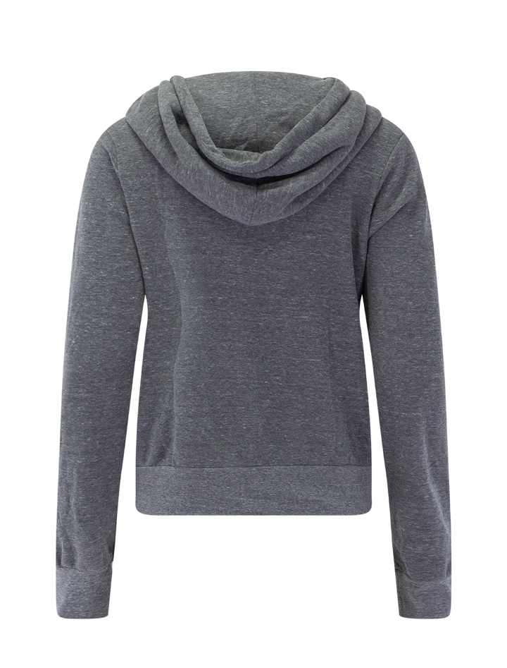 5 stripe zip hoodie in heather grey