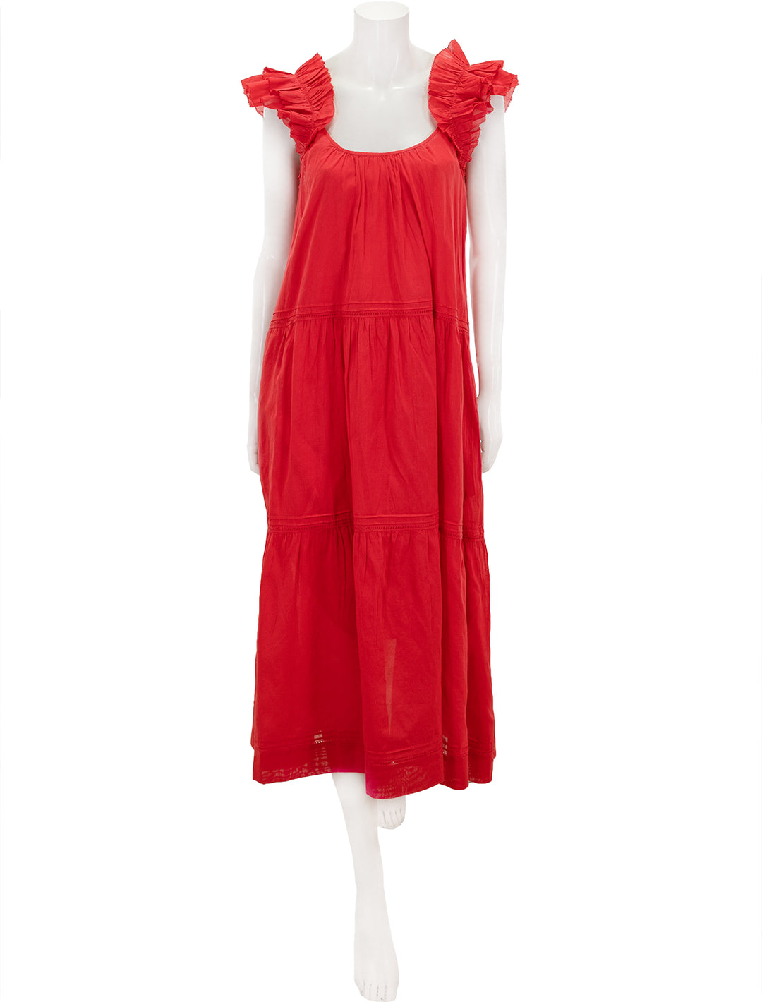 Front view of The Great's the dove dress in tart.