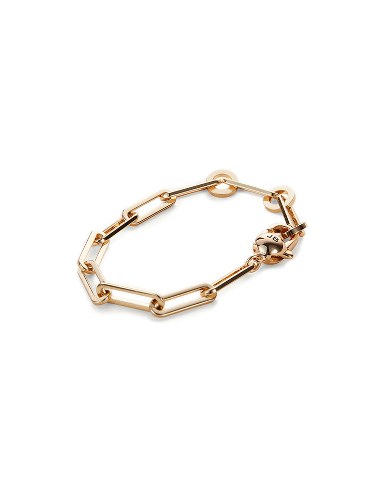 Overhead view of Jenny Bird's andi slim bracelet in gold.