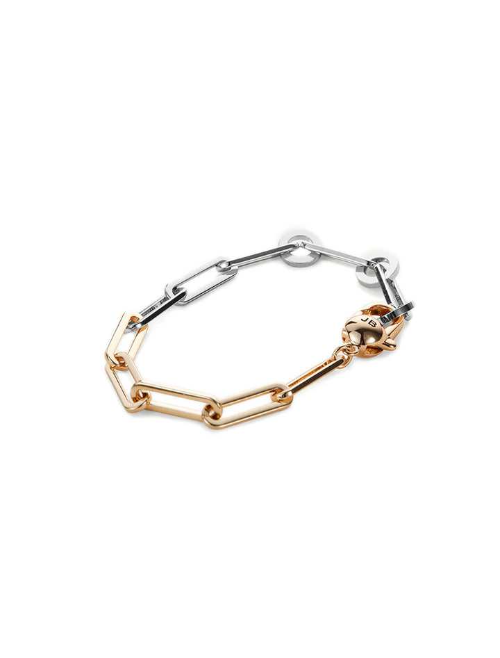 Overhead view of Jenny Bird's andi slim bracelet in two tone.