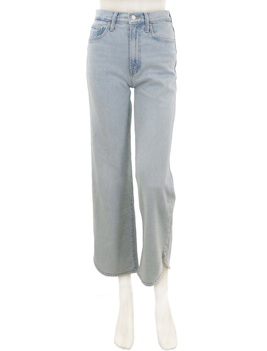 Front view of Mother Denim's rambler zip matinee ankle in i do declare.