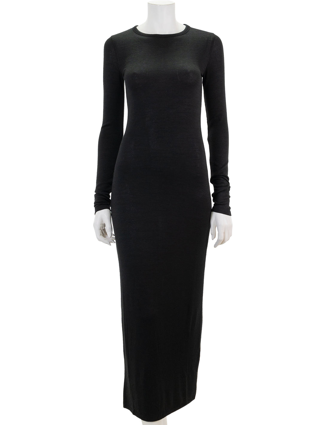 Front view of Rag & Bone's the knit crew maxi dress in black.