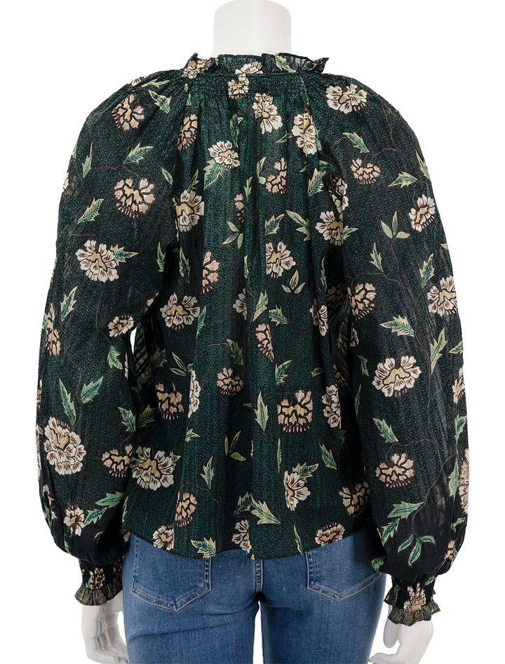 Back view of Ulla Johnson's kaitlyn blouse in balsam.