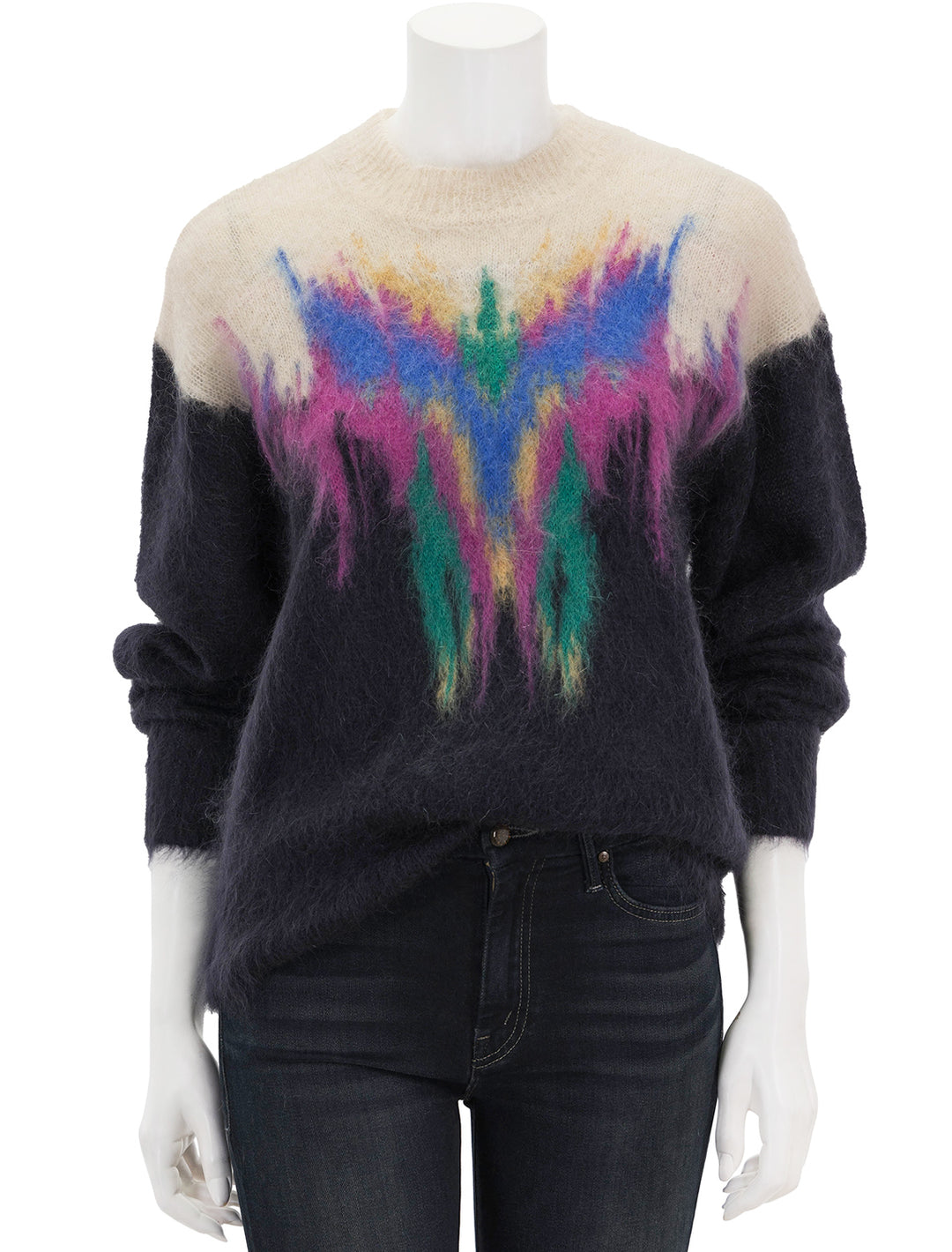 Front view of Isabel Marant Etoile's eleana sweater in faded night.