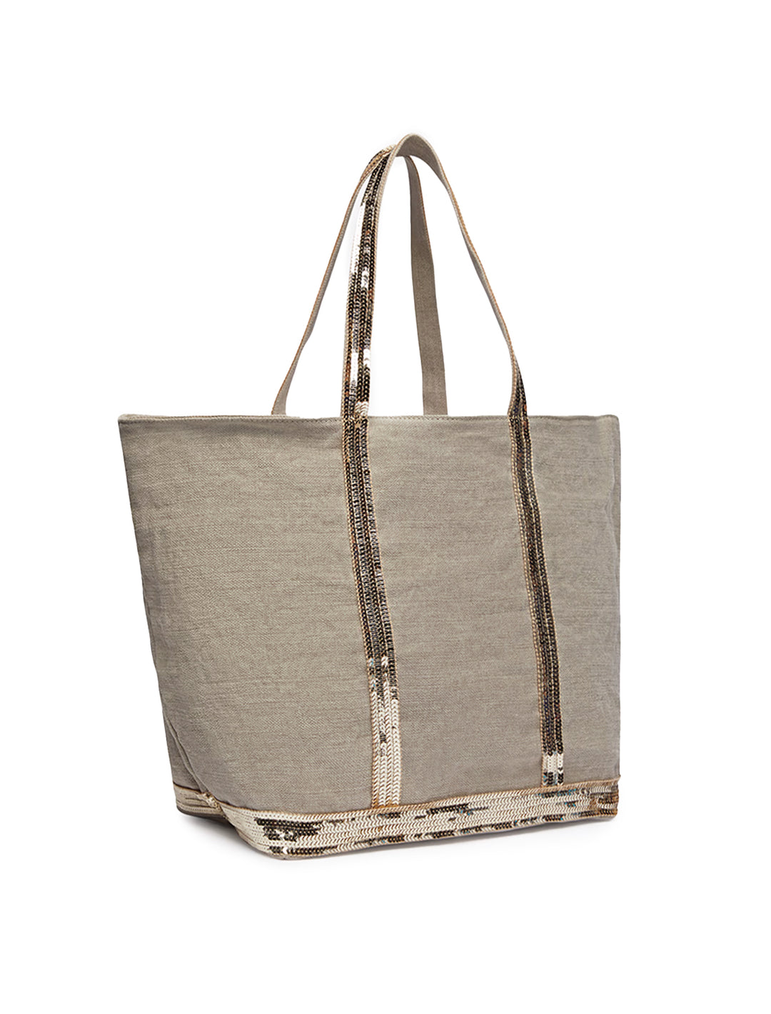 Front angle view of Vanessa Bruno's cabas large tote in sable.