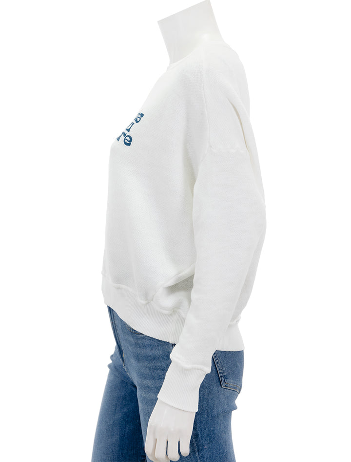 Side view of ASKK NY's oversized sweatshirt in miss you more.