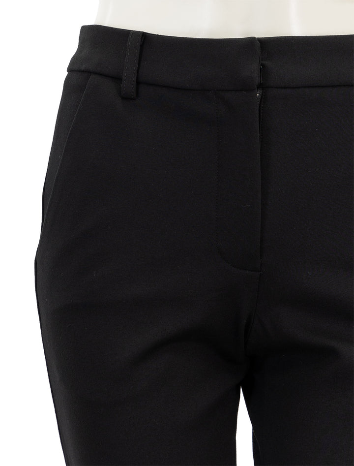 Close-up view of Velvet's Jay Cigarette Pant in Black.