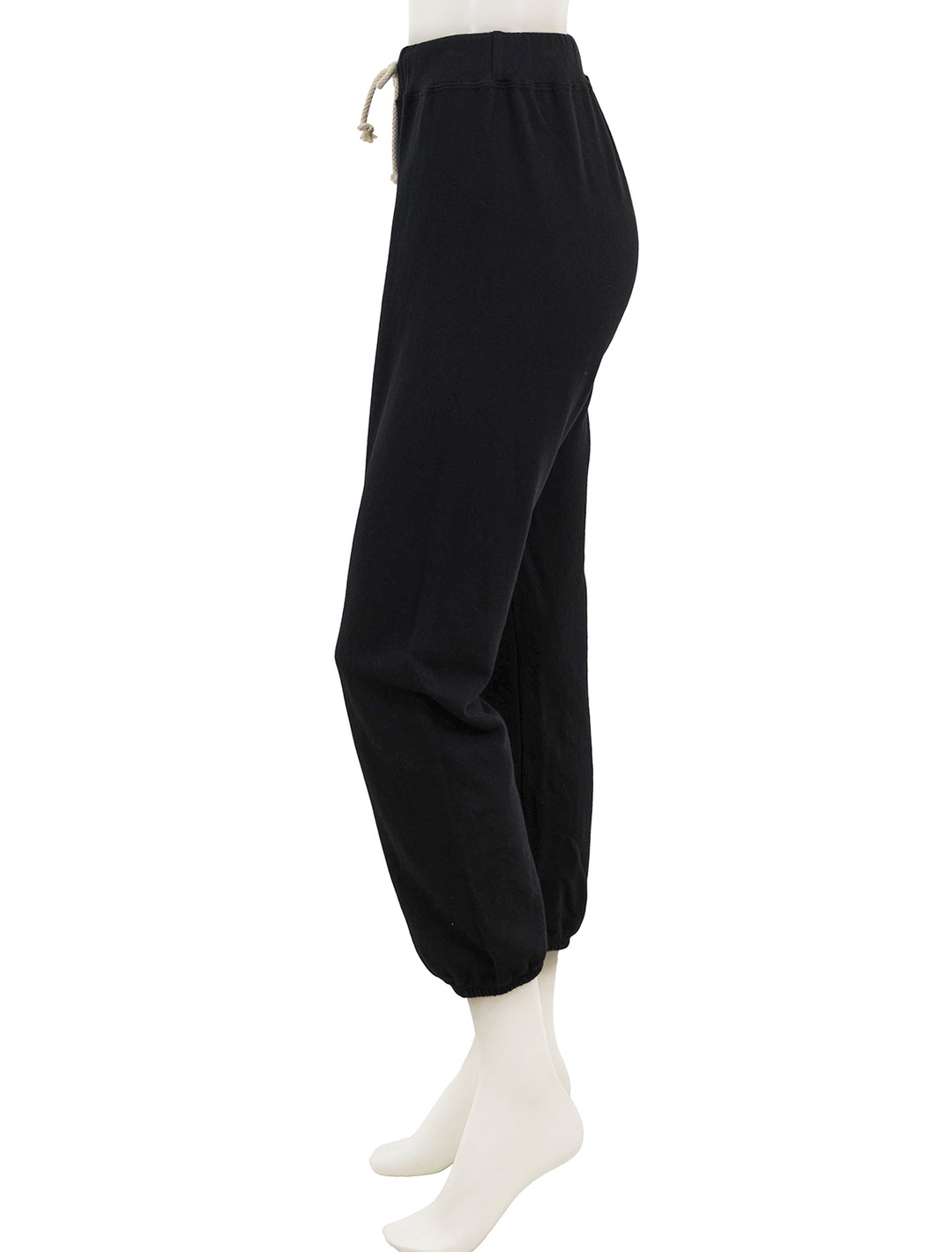 Side view of Perfectwhitetee's toni jogger in true black.