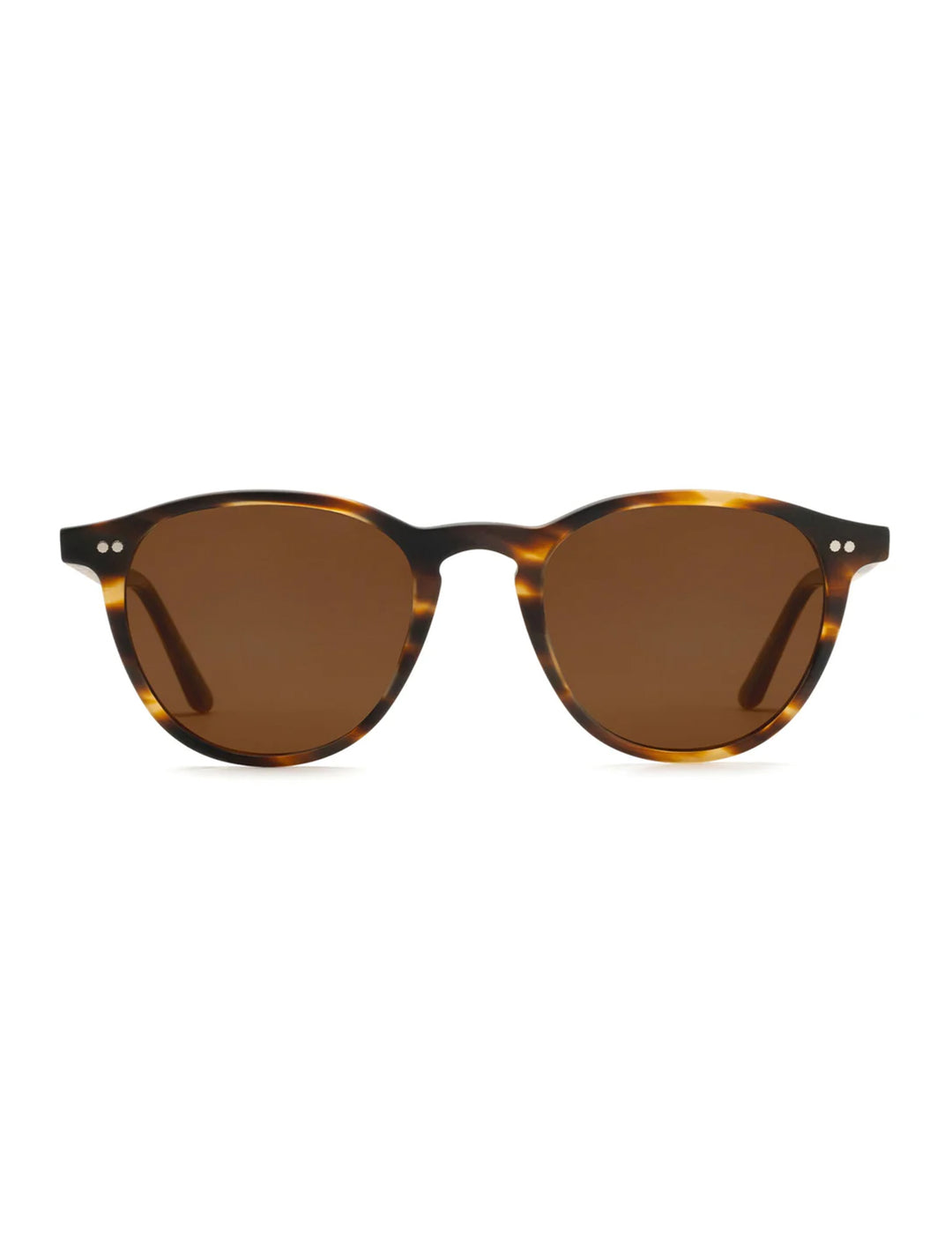 Front view of Krewe's landry in matte hickory - polarized.
