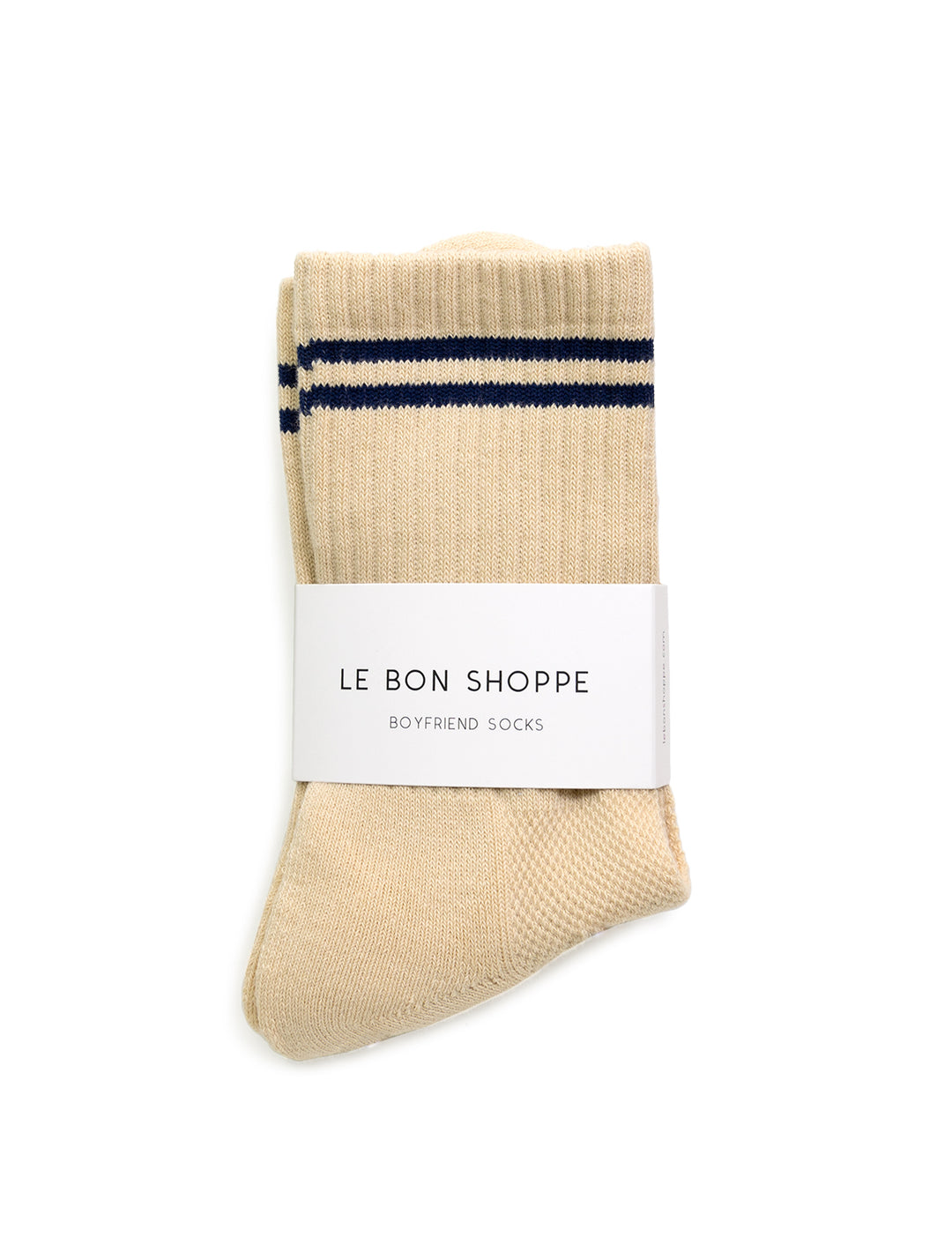 Front view of Le Bon Shoppe's boyfriend socks in cashew.