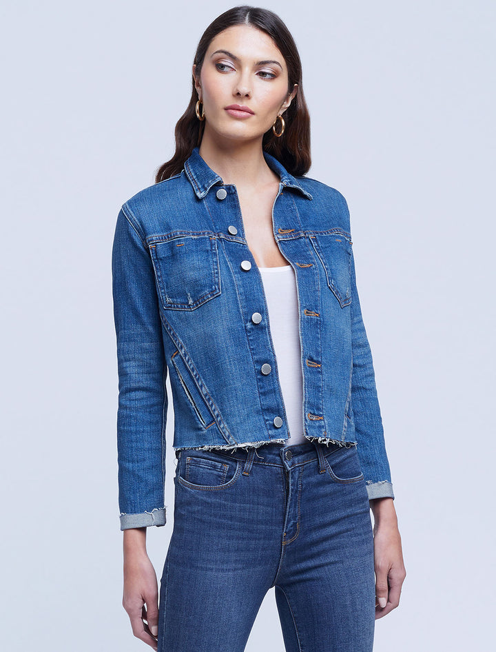 janelle slim raw jacket in authentique