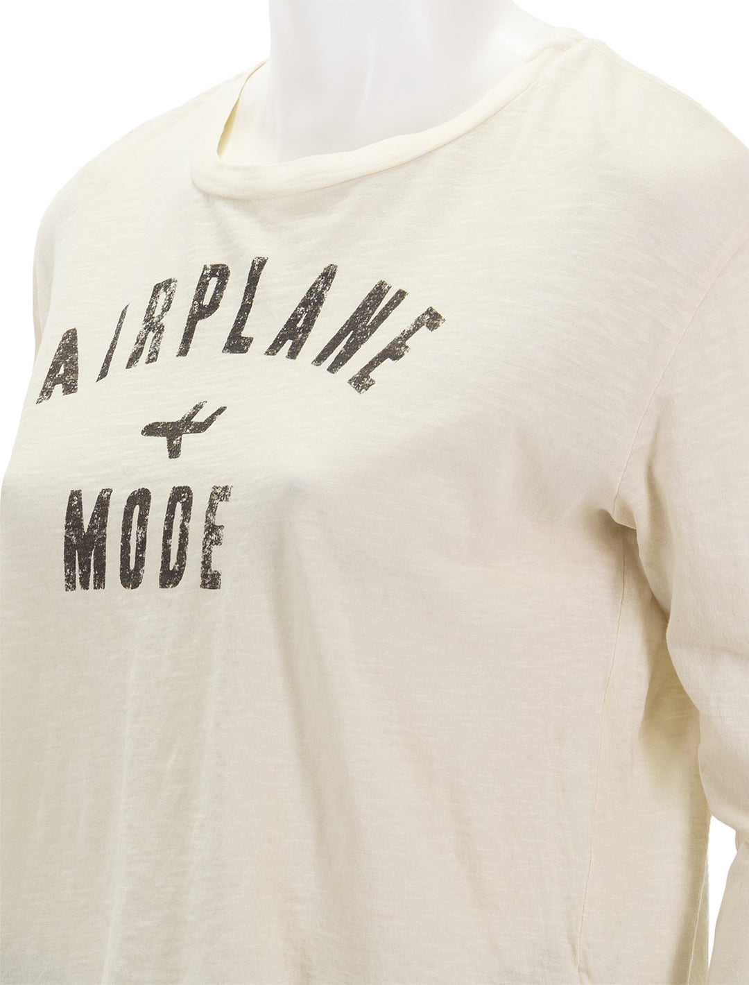 Close-up view of airplane mode long sleeve crew