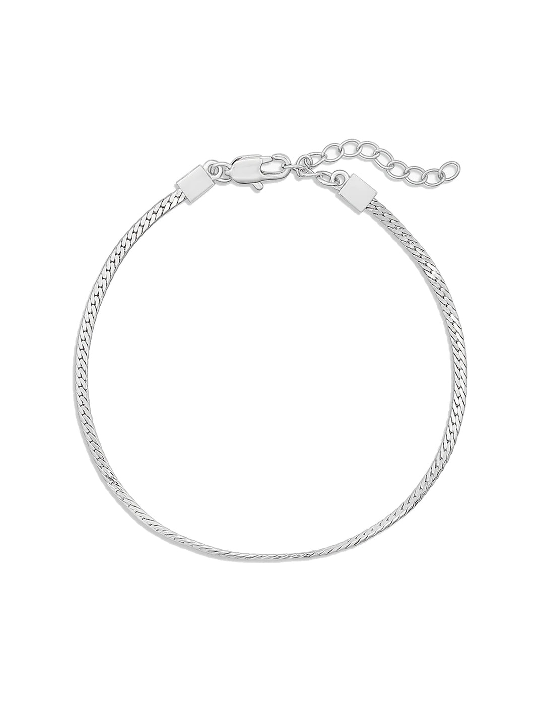 mini dani herringbone bracelet in silver