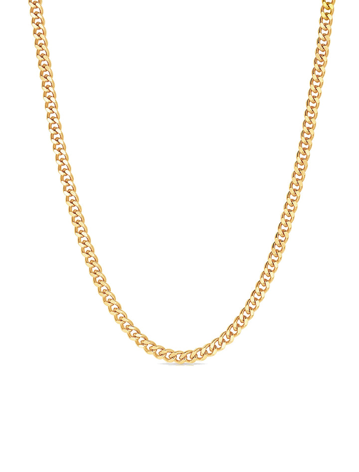 mini drew curb necklace in gold