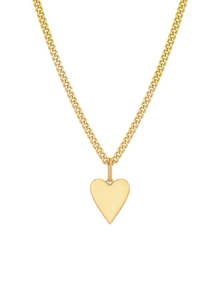 amaya heart curb necklace in gold