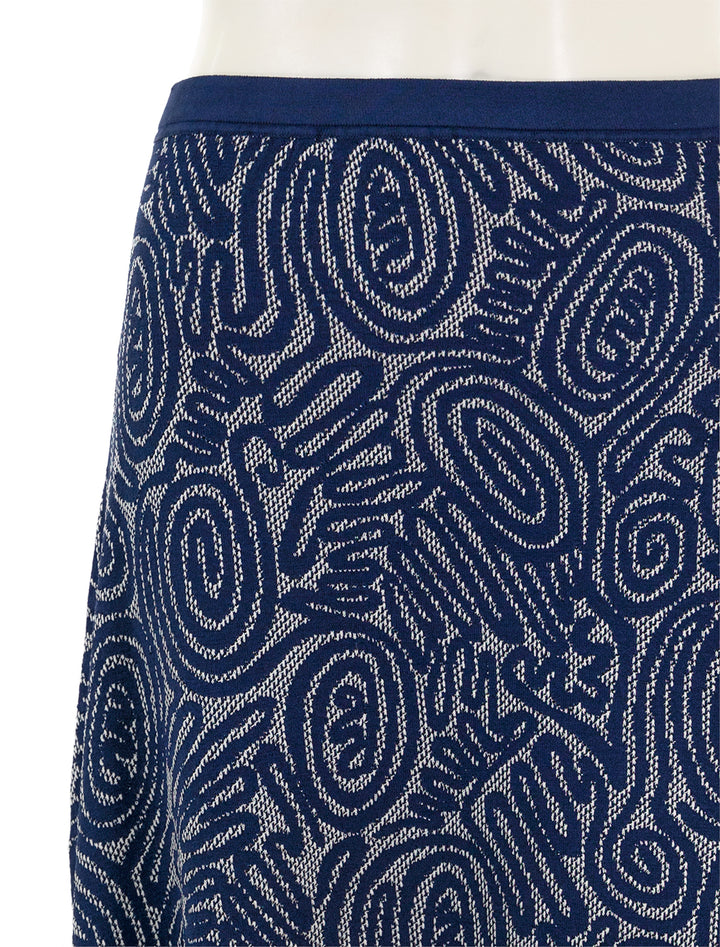 Close-up view of Ulla Johnson's josephine skirt in ink.