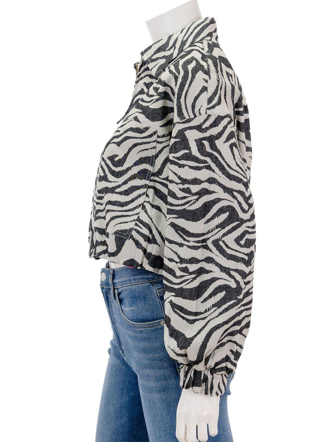Side view of Ulla Johnson's Ariele Jacket in Zebra.
