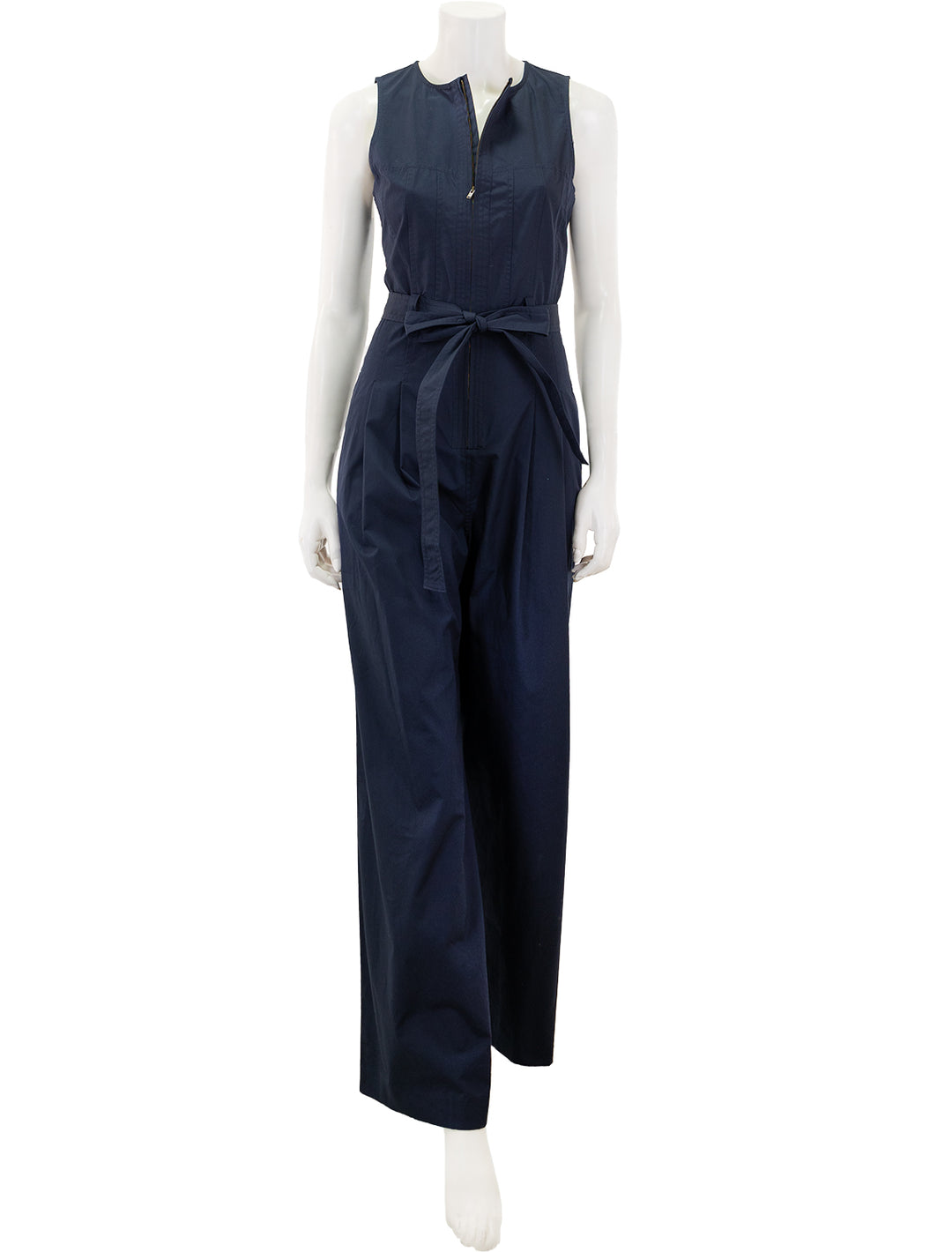 Front view of Ulla Johnson's marin jumpsuit in midnight.