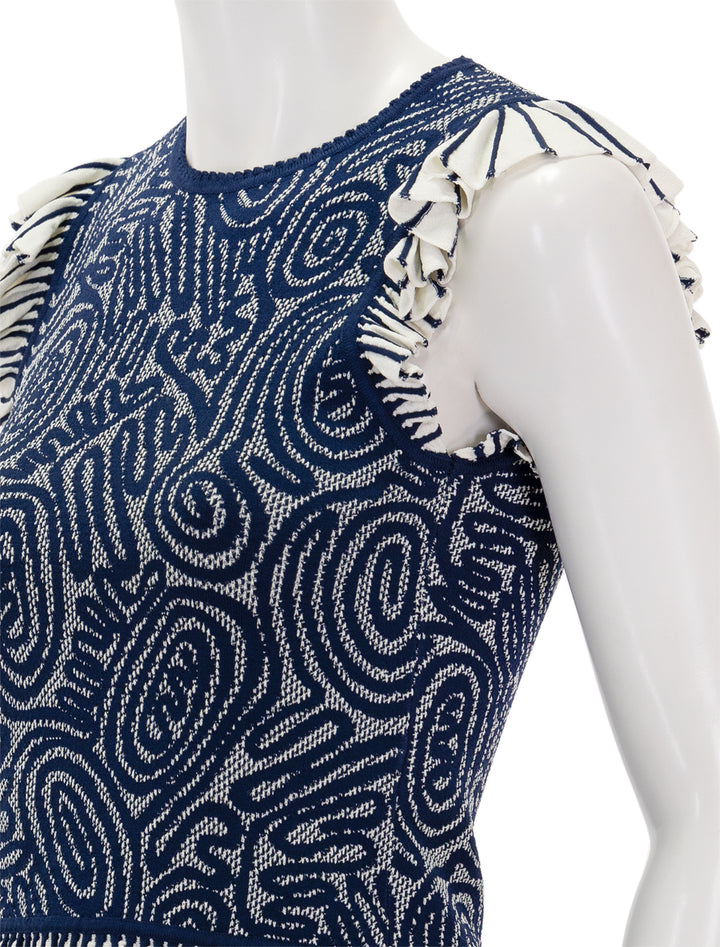 Close-up view of Ulla Johnson's emmeline top in ink.