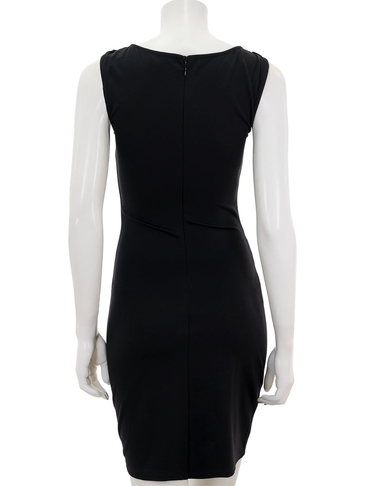 Back view of STAUD's kyal dress in black.