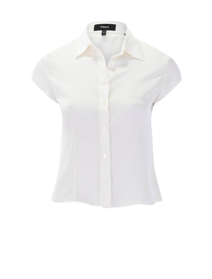 cap sleeve blouse in ivory