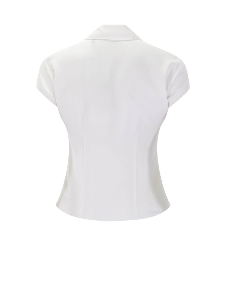 cap sleeve blouse in ivory